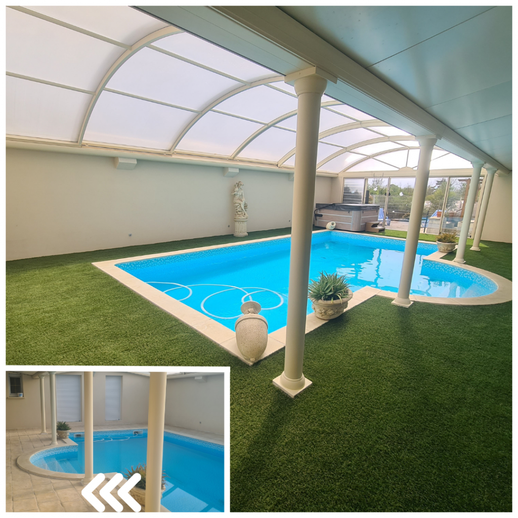 Herbe artificielle qualité contour piscine