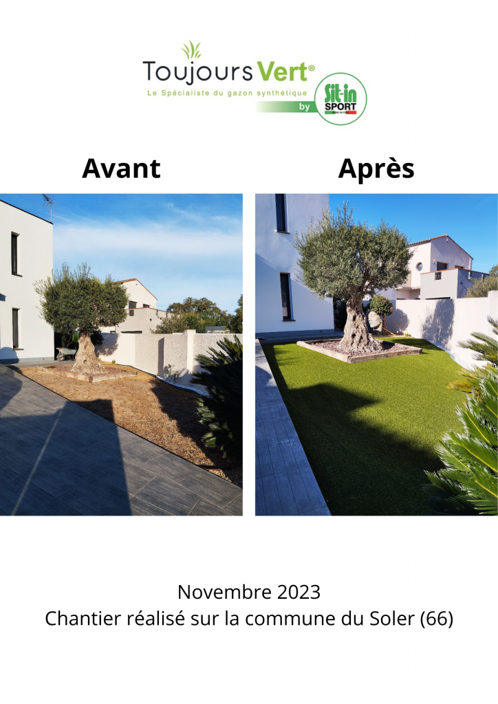 Embellissement avec gazon synthétique