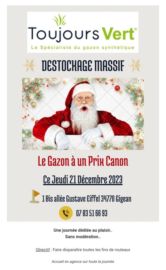 déstockage gazon synthétique