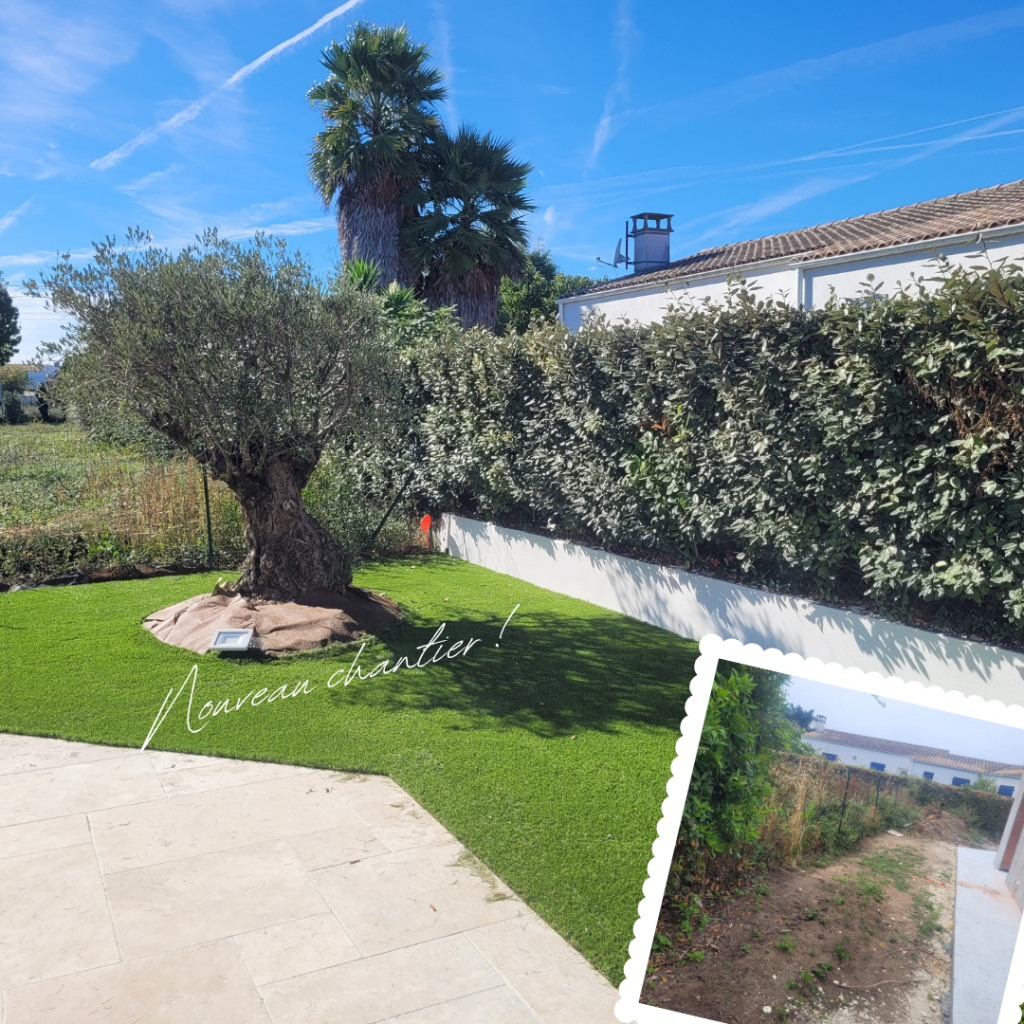 Rendu jardin pelouse artificielle à Saint Denis d'Oléron