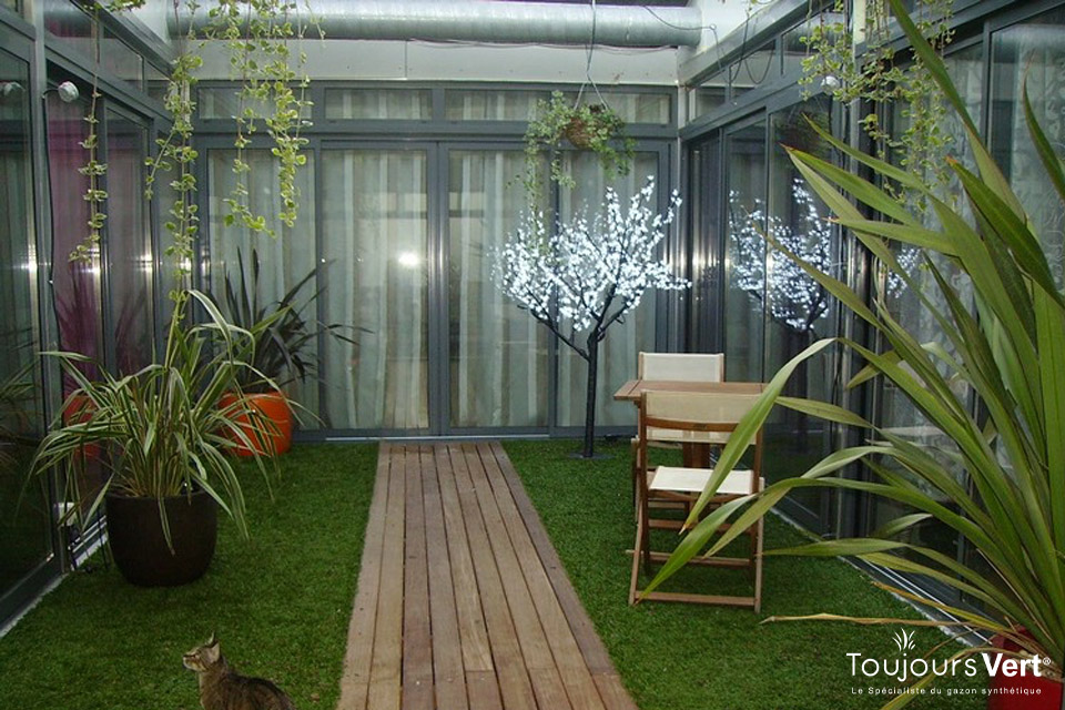 Talus aménagement paysager à Montauban en gazon synthétique Toujours Vert Réality